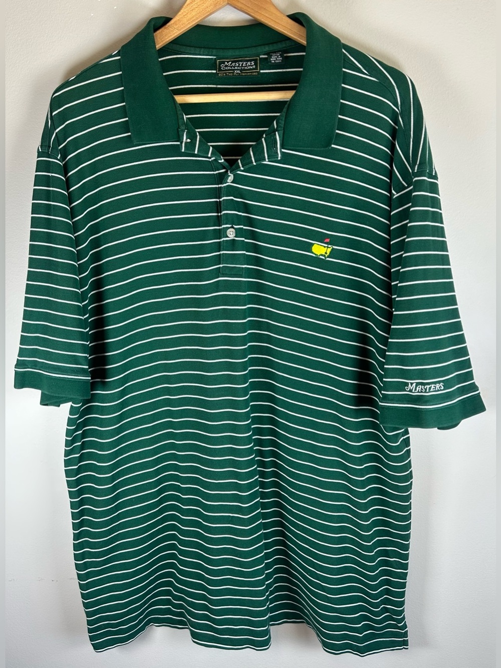 The Masters Collection Men’s Polo Shirt XXL Pima Cotton Stripes S/S Green Golf